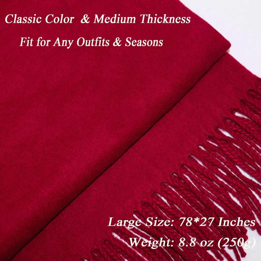 Warm and Elegant Women Burgundy Wine Pashmina Shawls and Wraps