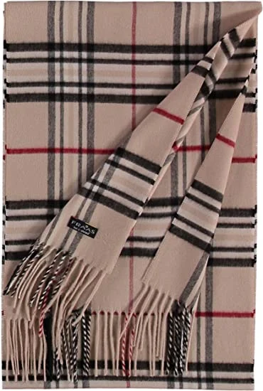 Mens Winter Warm Cashmere Felling Plaid Tassel Soft Long Cotton Scarves for Men