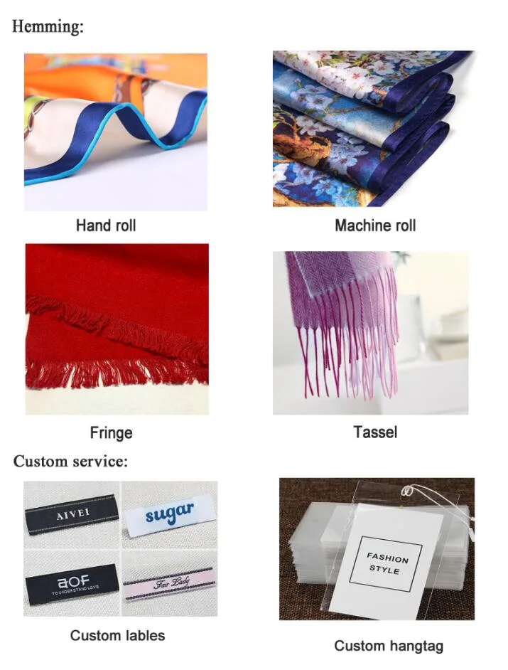 Custom Women Fashion Digital Print Silk Scarf