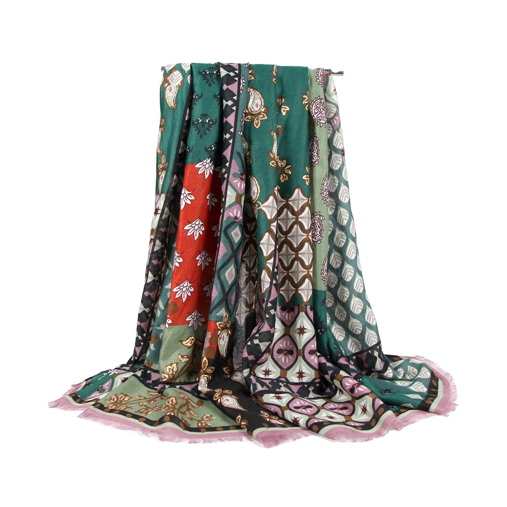 New Lady Scarf Bronzing Printing Long Scarf Shawl