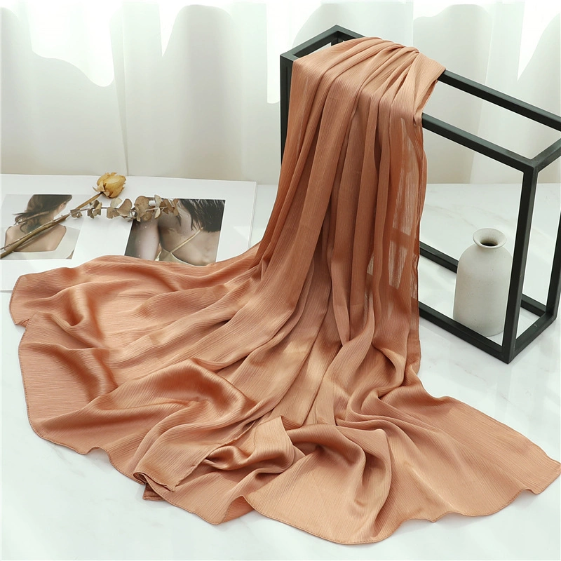 Women New Monochrome Plain Custom Digital Printing Fashion Lady Long Silk Scarf