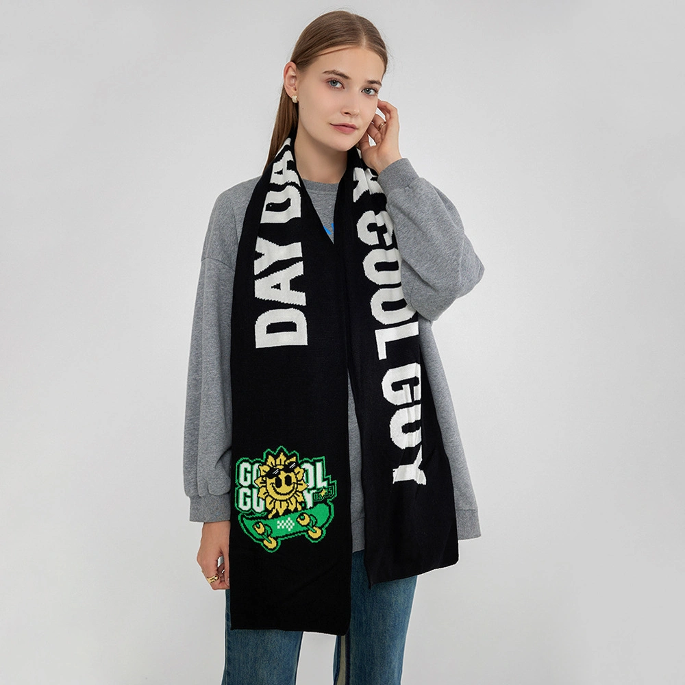 Men and Women Fans Scarves Fall and Winter New Manufacturers Knitted Letters Jacquard Faux Cashmere Long Scarf