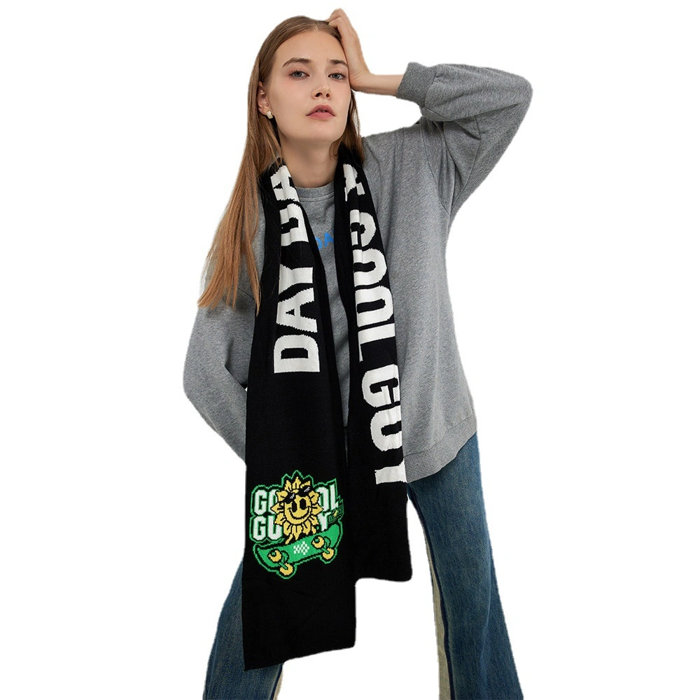 Men and Women Fans Scarves Fall and Winter New Manufacturers Knitted Letters Jacquard Faux Cashmere Long Scarf