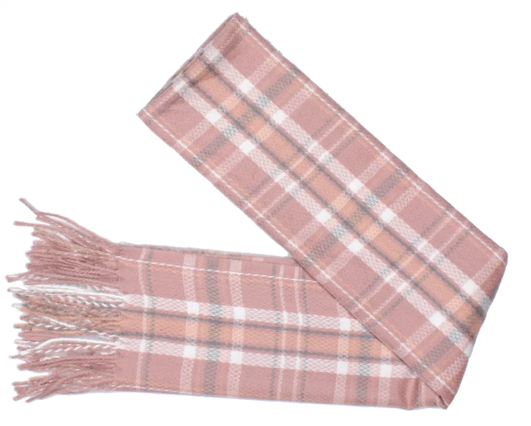 OEM Custom Made Woman Acrylic Cashmere Tartan Checks Stole Shawl Scarf