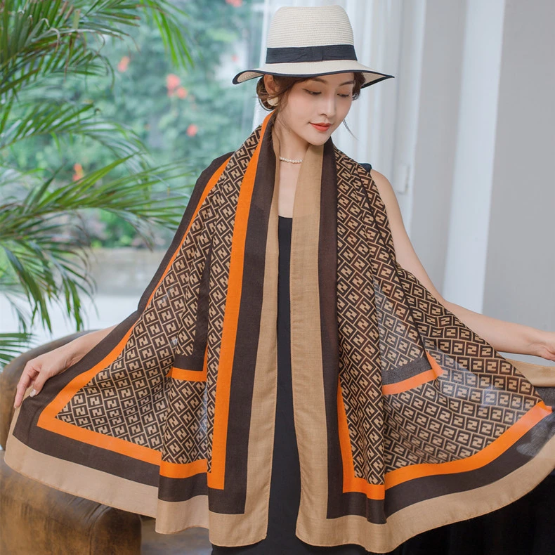 Luxury Designer Big Satin Famous Brands Silk Scarf Top