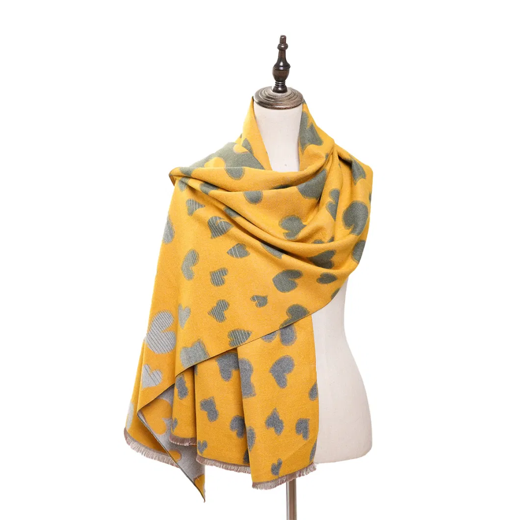 Faux Cashmere Fashion Double-Sided Dotted Lady Shawl Scarf,
