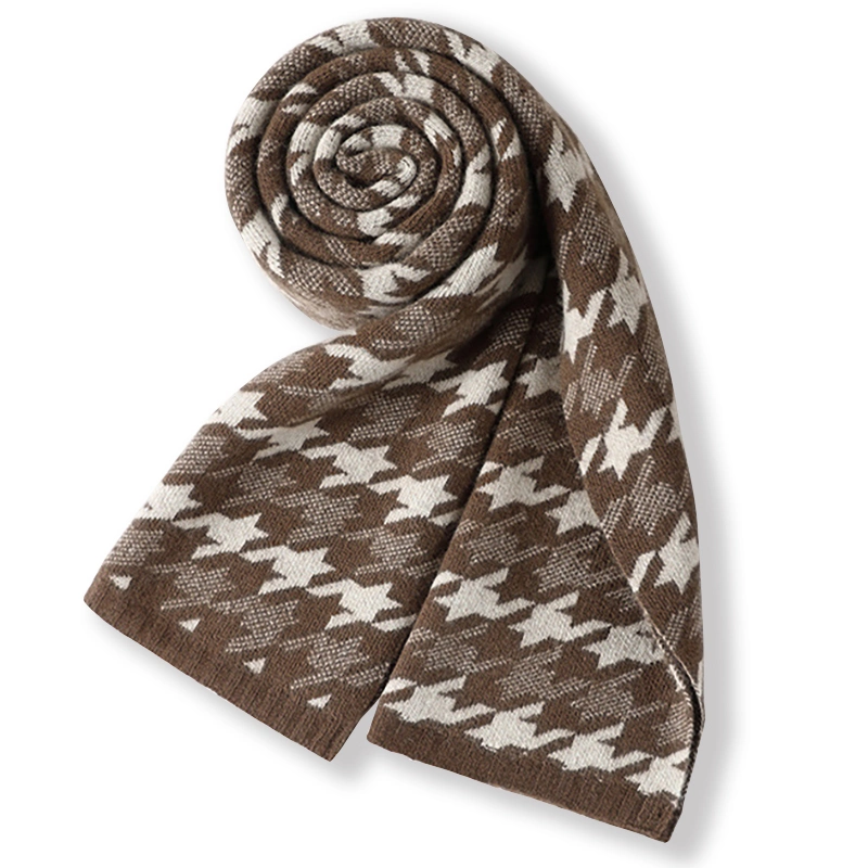 High Quality Striped Pattern Natural Wool Scarf for Man