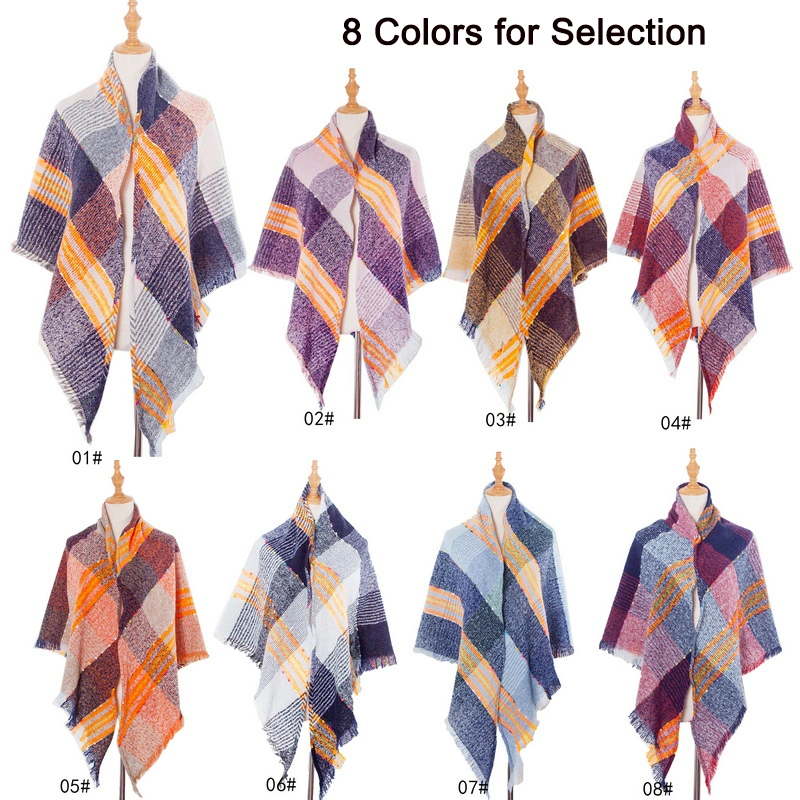 Wholesale Winter Tartan Triangular Scarf for Ladies