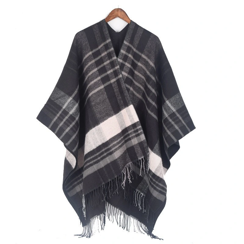 Hot Selling Women&prime;s Camel Checked Scarf Winter Warm Long Plaid Jacquard Shawl