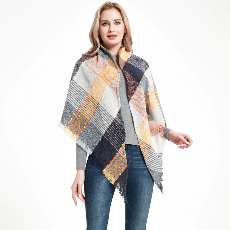 Wholesale Winter Tartan Triangular Scarf for Ladies