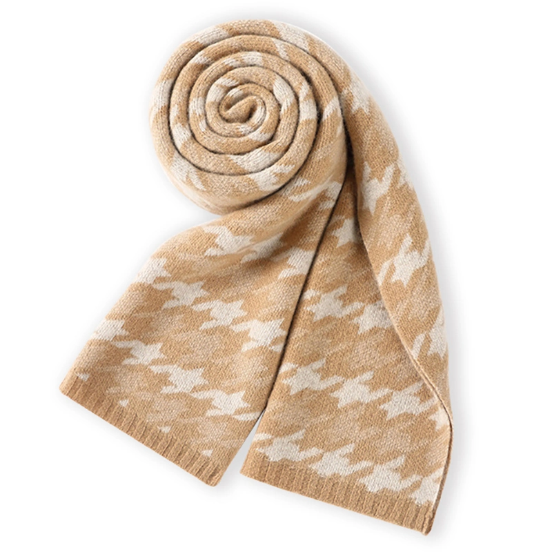 High Quality Striped Pattern Natural Wool Scarf for Man