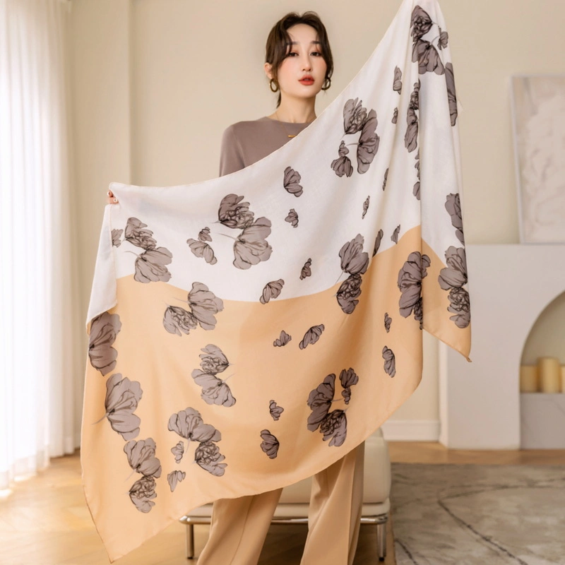 Spring Fashion Floral Print Long Scarf for Ladies