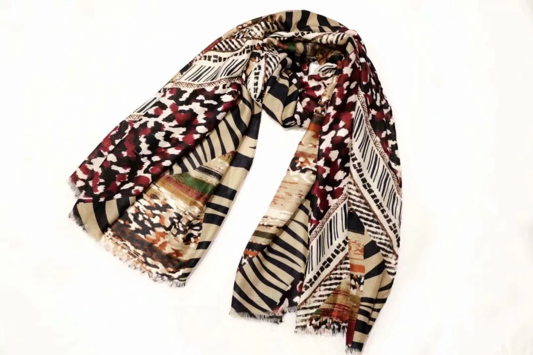 Zebra Stole Soft Animal Pattern Wraps Female Autumn Geometric Patchwork Shawl