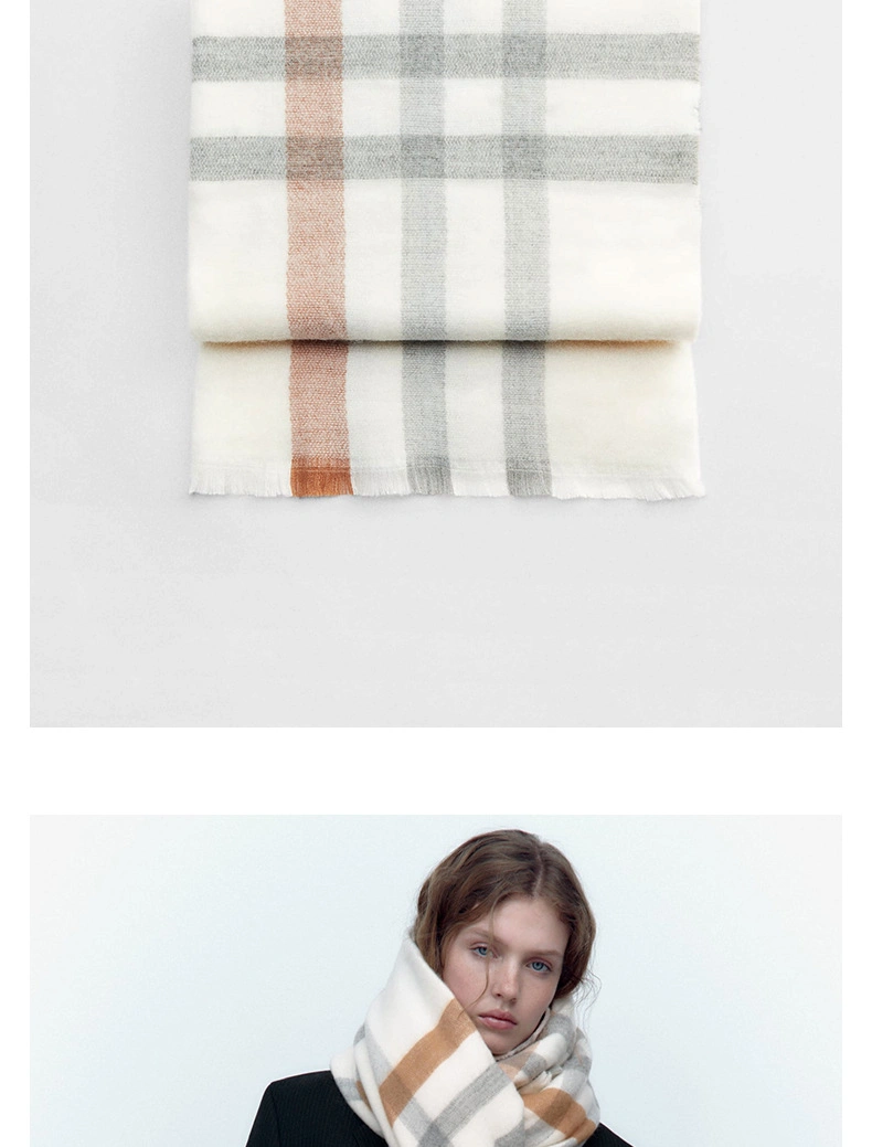 Women&prime;s Stylish Warm Tassels Soft Plaid Tartan Scarf Winter Large Blanket Wrap Shawl