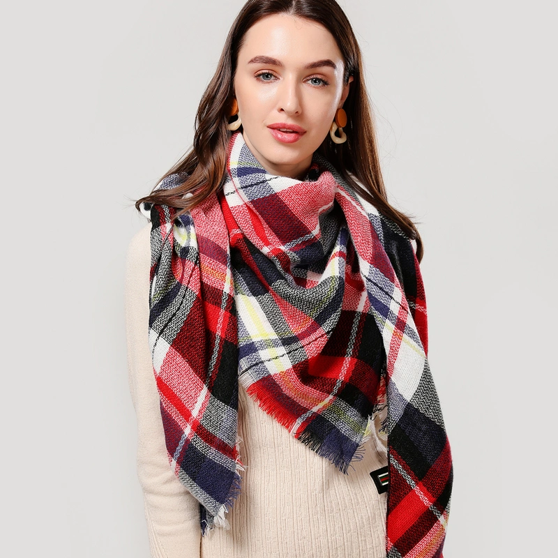 Knitted Spring Winter Women Scarf Plaid Warm Cashmere Scarves
