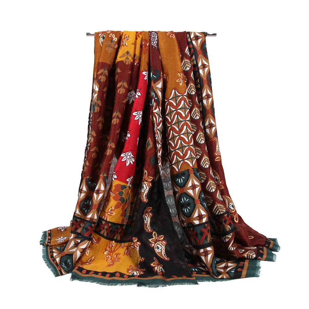 New Lady Scarf Bronzing Printing Long Scarf Shawl