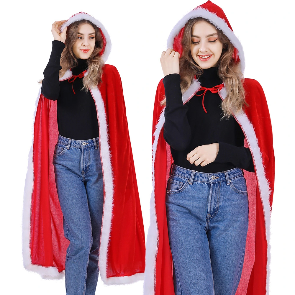 Red Christmas Adult Long Cloak Cape