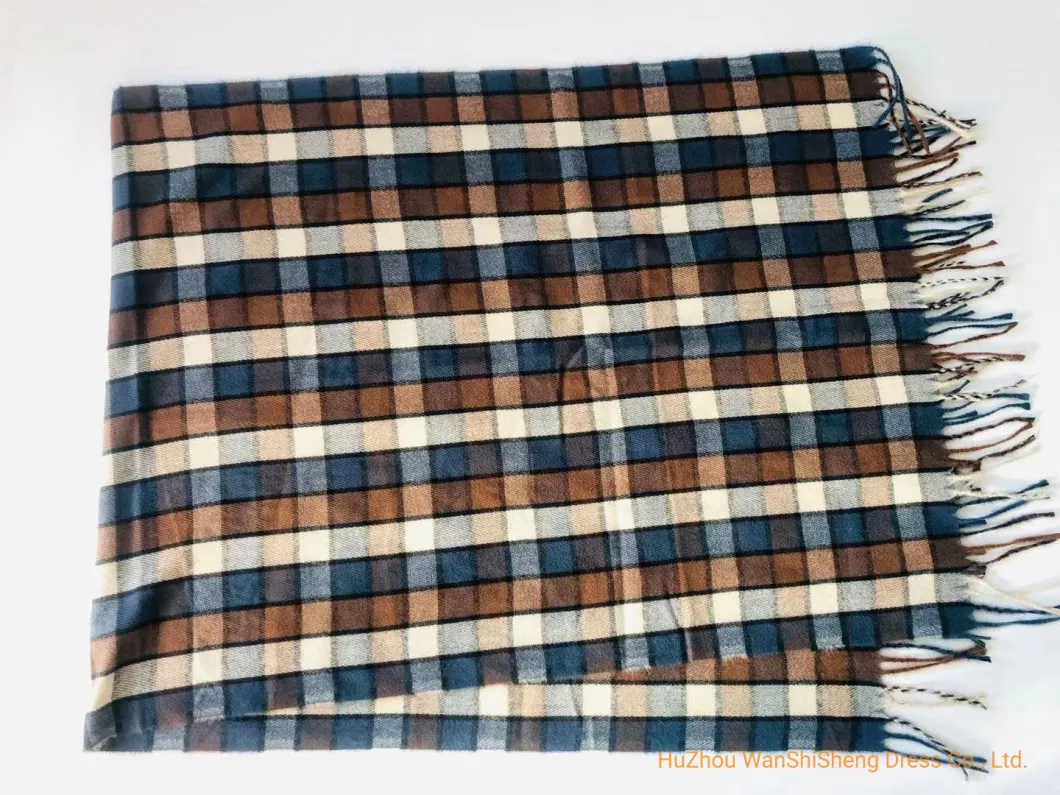 Super Soft Fashion Polyester Check Pattern Light Brushed Warm Scarf /Poncho/Ruana/Shawl