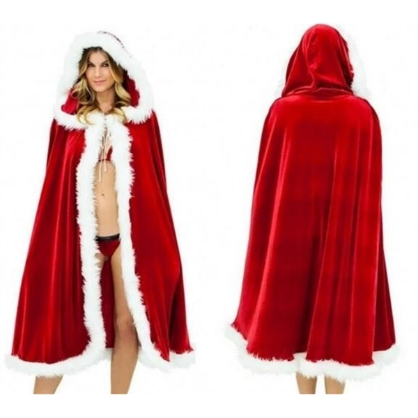 Red Christmas Adult Long Cloak Cape