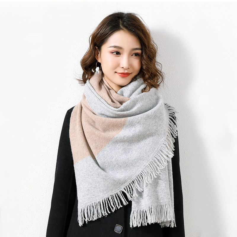 Hot Sale Oversized Chunky Pure Wool Scarf for Ladies