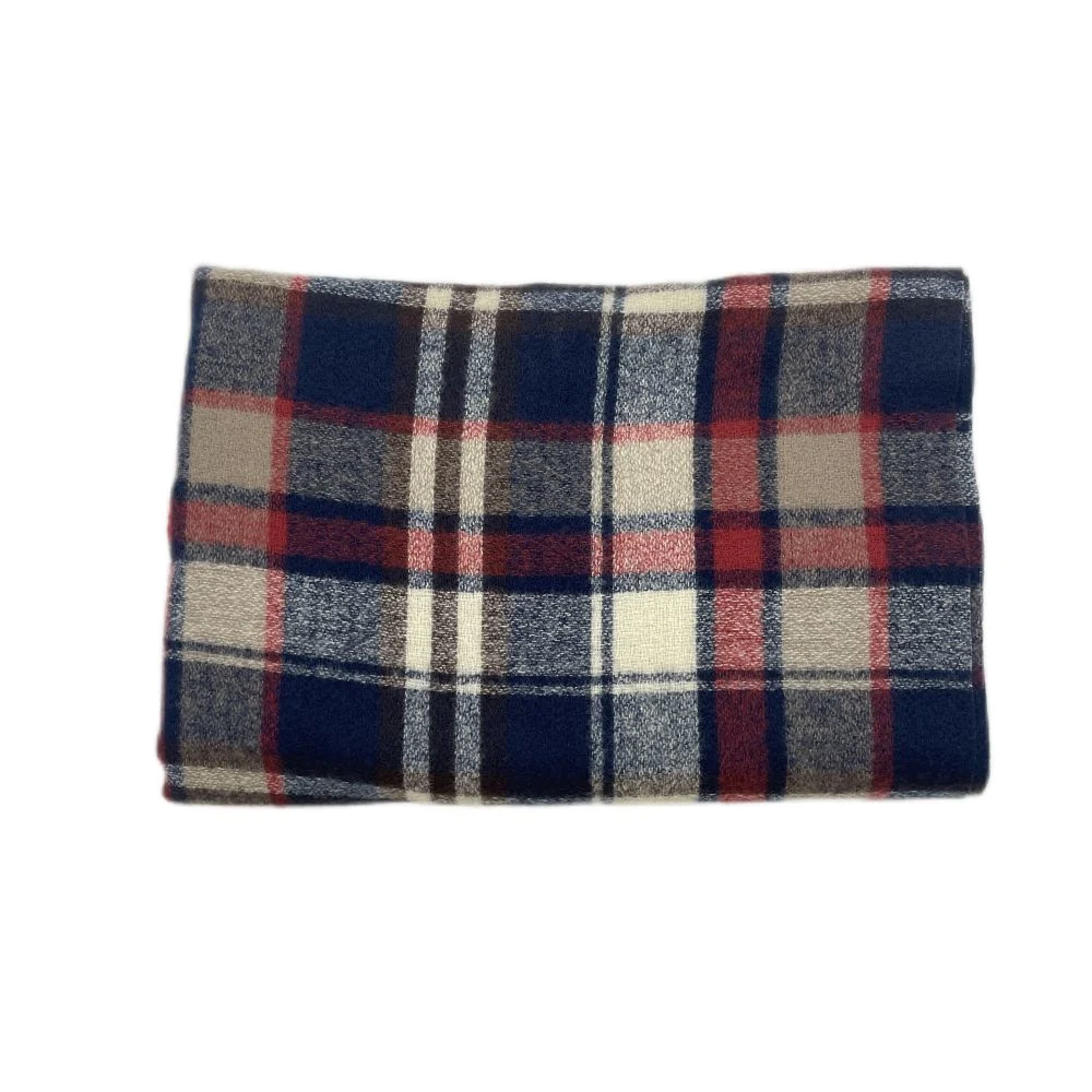 Adults Women Ladies Classical Checked Woven Scarf with Short Fringe Good Handfeeling