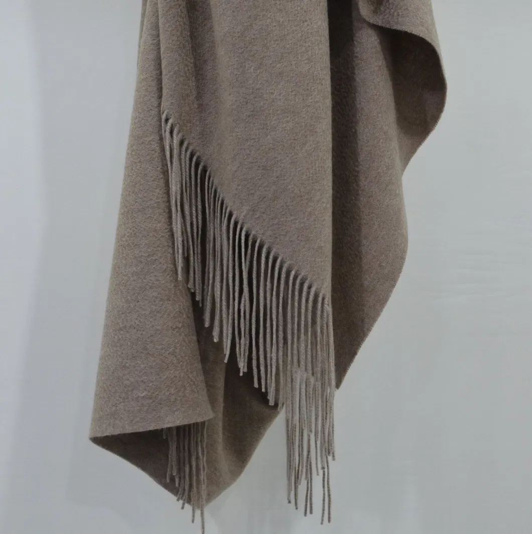 Merino Wool Cashmere Knitted Ladies Fashion Edge Rib Scarf Muffler Shawl