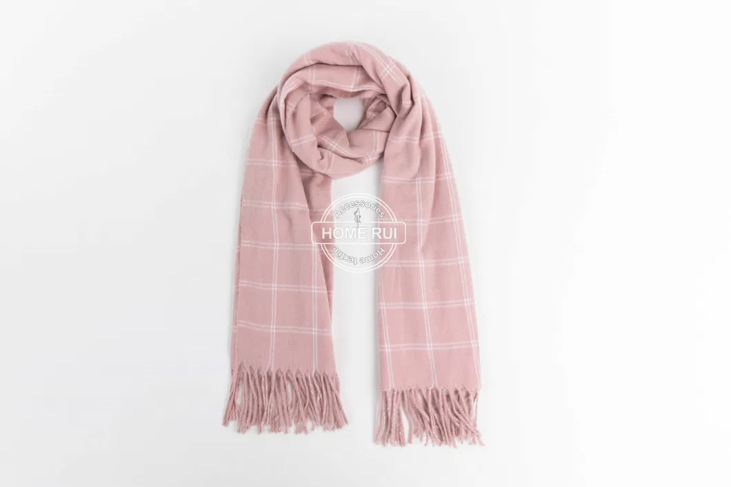 Women Spring Fall Woven Twisted Tassel Plaid Lattice Veronz Super Soft Classic Nova Scottish Large Cozy Oversize Cappa Tippet Turban Striped Lined Scarf