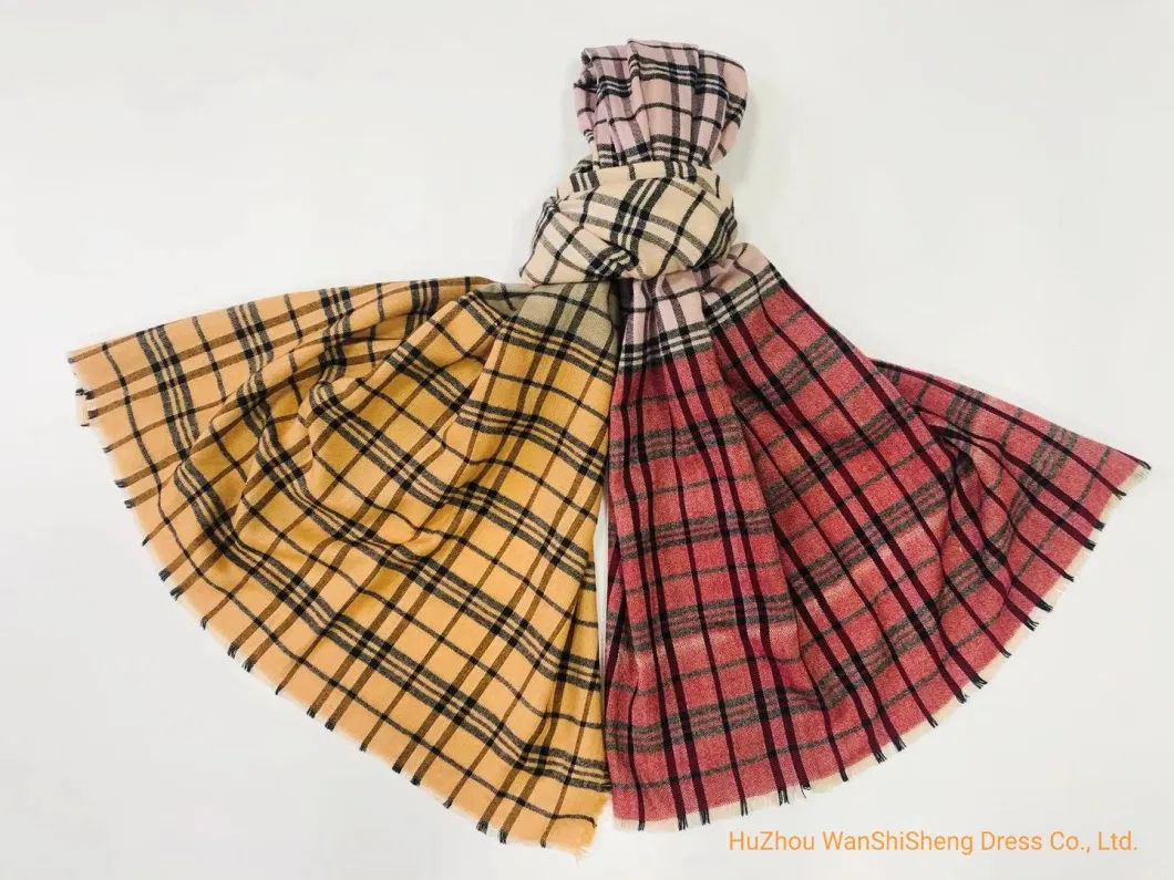 Ladies Fashion Soft Scarf Brused Plaid Shawl Colourful Checked Winter Scarf/Poncho /Ruana/Wrap/Cape