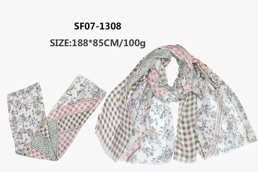 Simple and Elegant Flower Pattern Lady Scarf Autumn Fall Wholesale