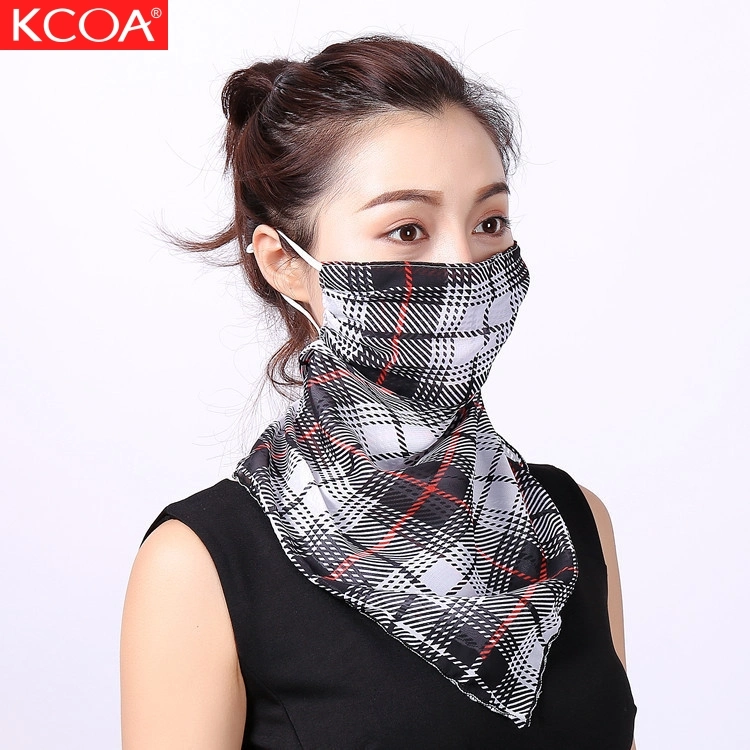 Summer UV Proof Face Hijab Neckerchief Chiffon Silk Face Scarf