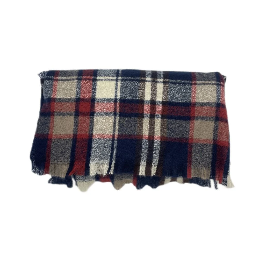 Adults Women Ladies Classical Checked Woven Scarf with Short Fringe Good Handfeeling