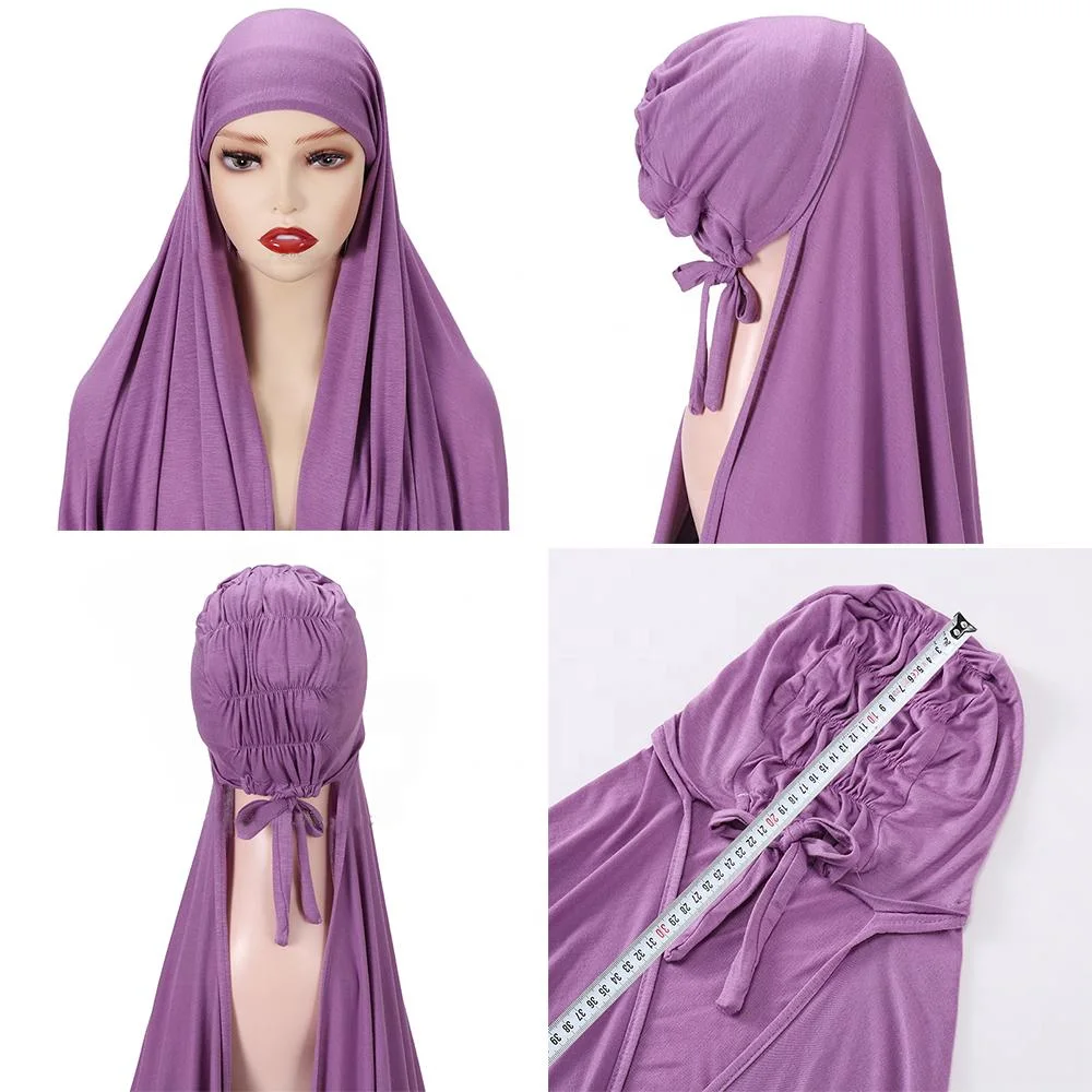 Hijab Cap Supplier Wholesale Fashion Women Muslim Soft Chiffon Plain Jersey Cotton Hijab Scarf Ethnic Scarves