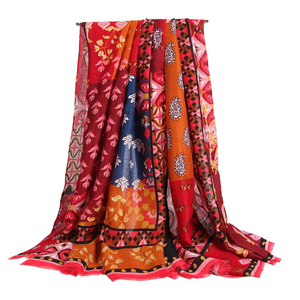 New Lady Scarf Bronzing Printing Long Scarf Shawl