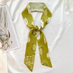 Fashion Double Side Various Printing Narrow Long Scarf Female Chiffon Ribbon Hair Band Headscarf Scarf