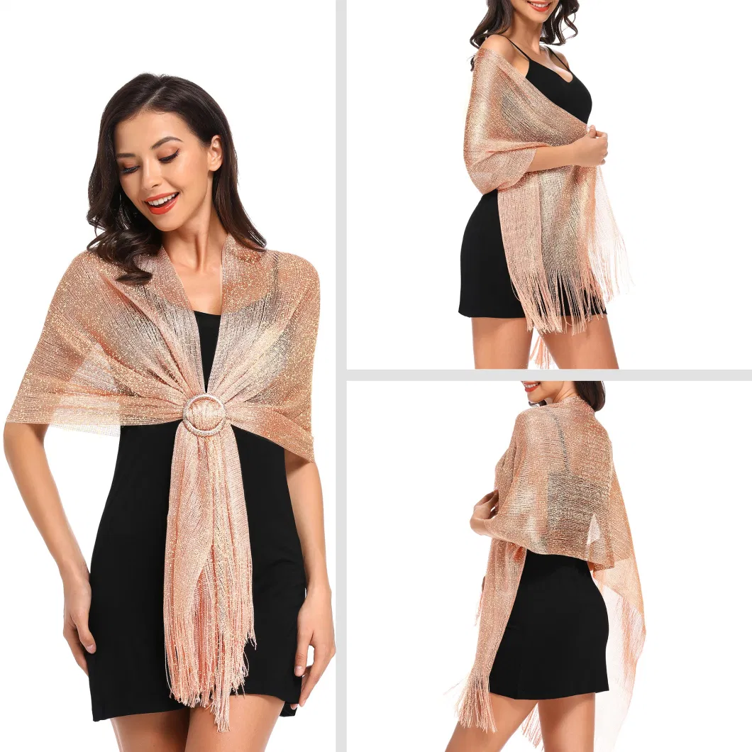 Women Summer Thin Pashmina Scarf Shawl Wrap for Evening Party Dresses