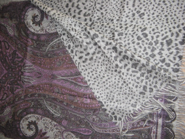 Classic Doule Faced Print Paisley Animal Shawls