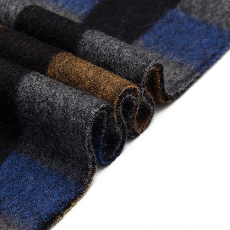 Newest 100% Wool Double-Sided Striped Scarves Winter Warm Wool Plaid Women&prime;s Scarves