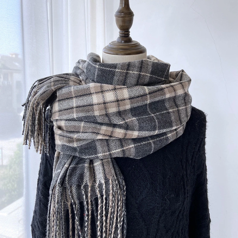 Woolen Adult Wool Scarf, Plaid Scarf,