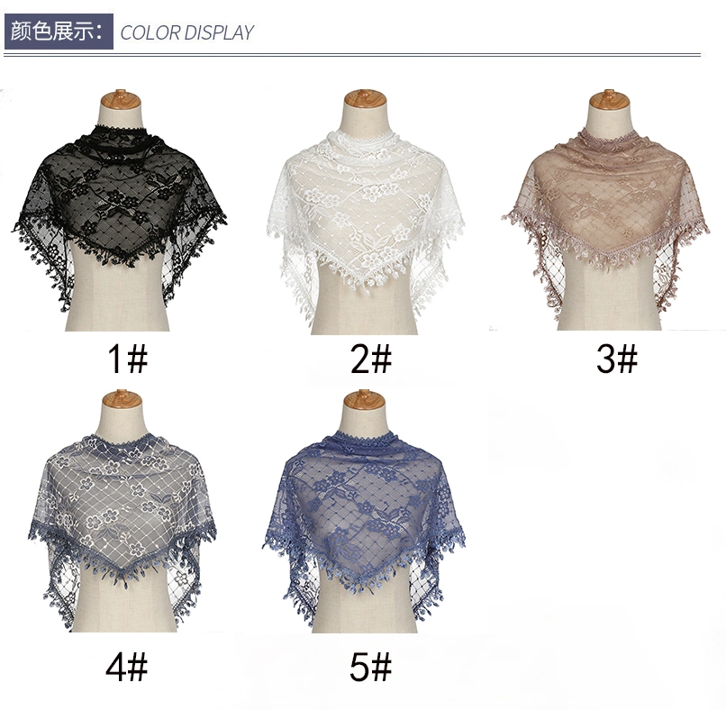 Summer Thin Solid Color Triangular Scarf with Fringe