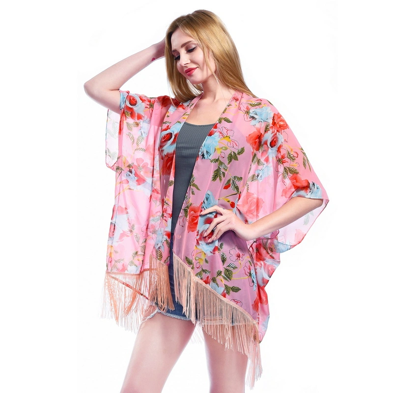 Wholesale Pretty Beach Chiffon Shawl Wrap Poncho for Ladies