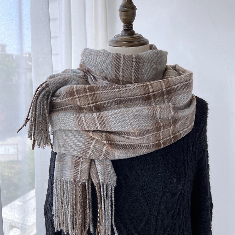 Woolen Adult Wool Scarf, Plaid Scarf,