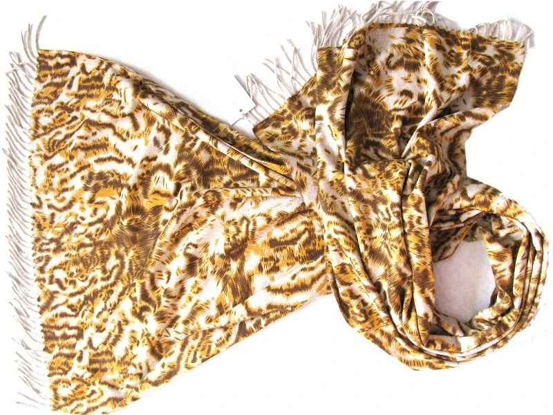 Cashmere Double Faced Printed Animal Shawl