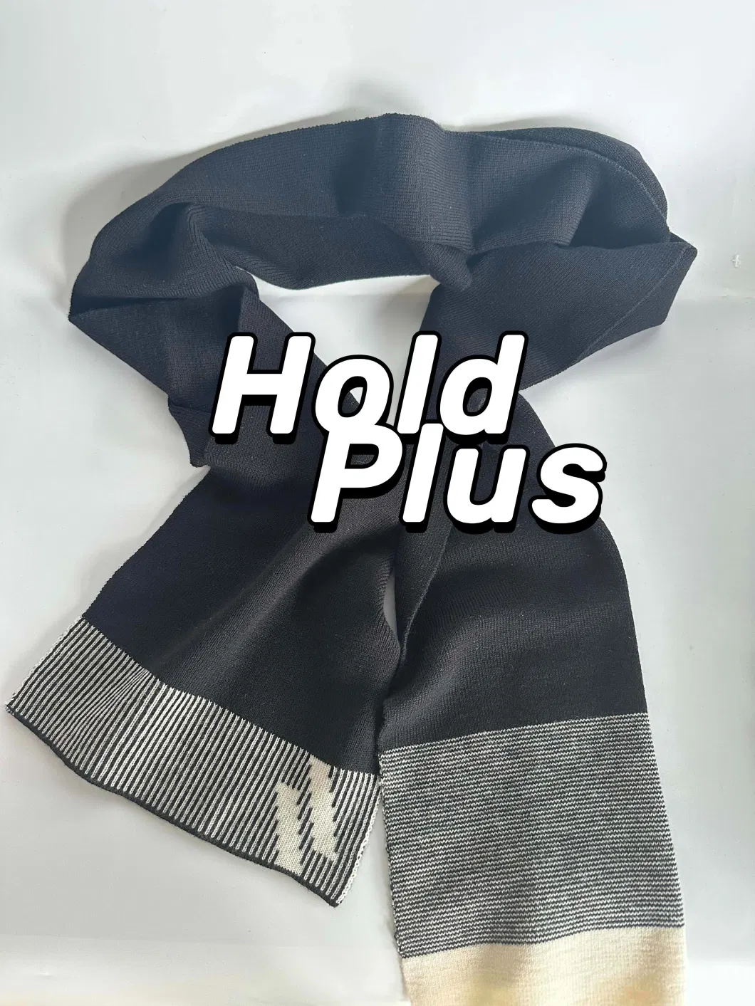 Hold Plus Wool Acrylic Cotton Scarves Black and White Simple Fashion