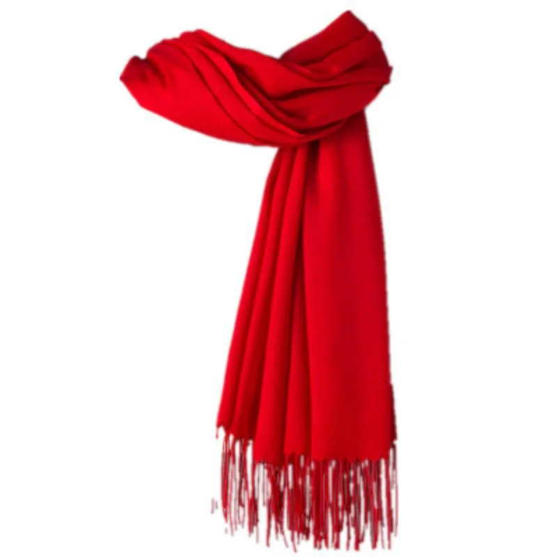 2020 Thin Imitation Cashmere Scarf Pure Color Fringed American Shawl Custom Logo Gift Scarf