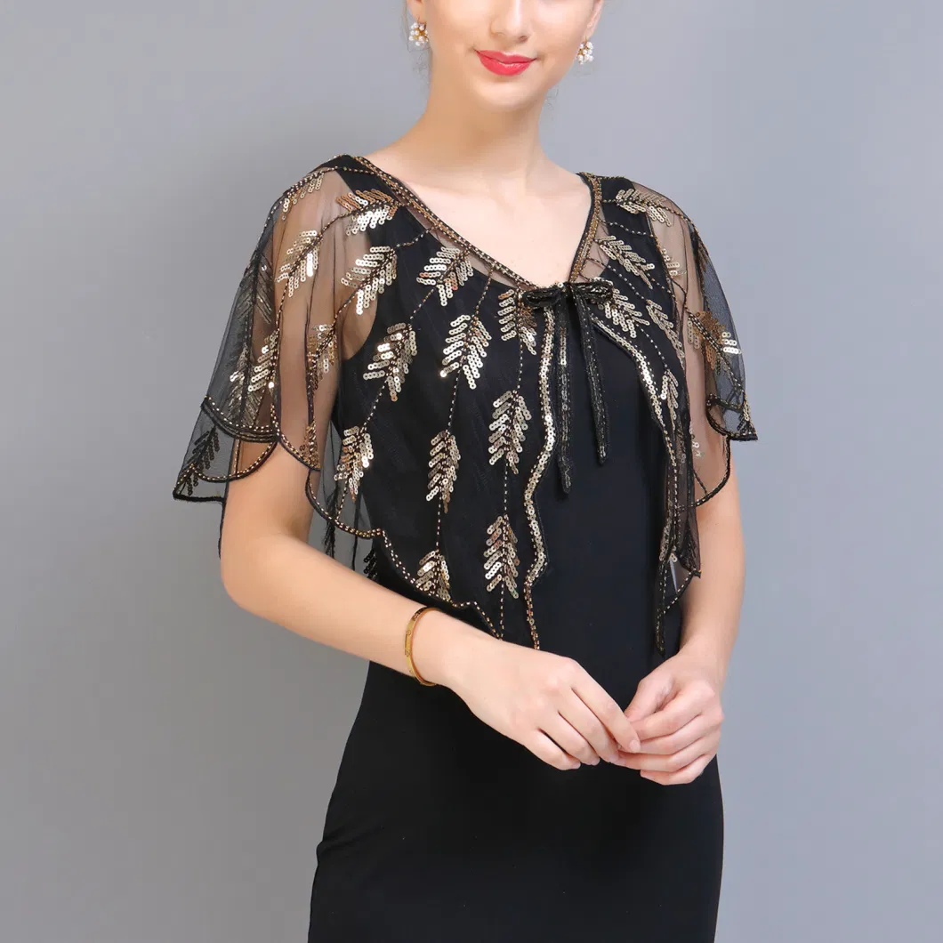 Summer Ladies Vintage Sequin Light Evening Wraps and Shawls