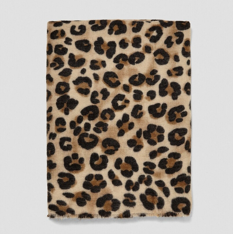 Women Fashion Leopard Pattern Animal Print Shawl Scarf Wrap, Soft Lightweight Shawl for Any Season