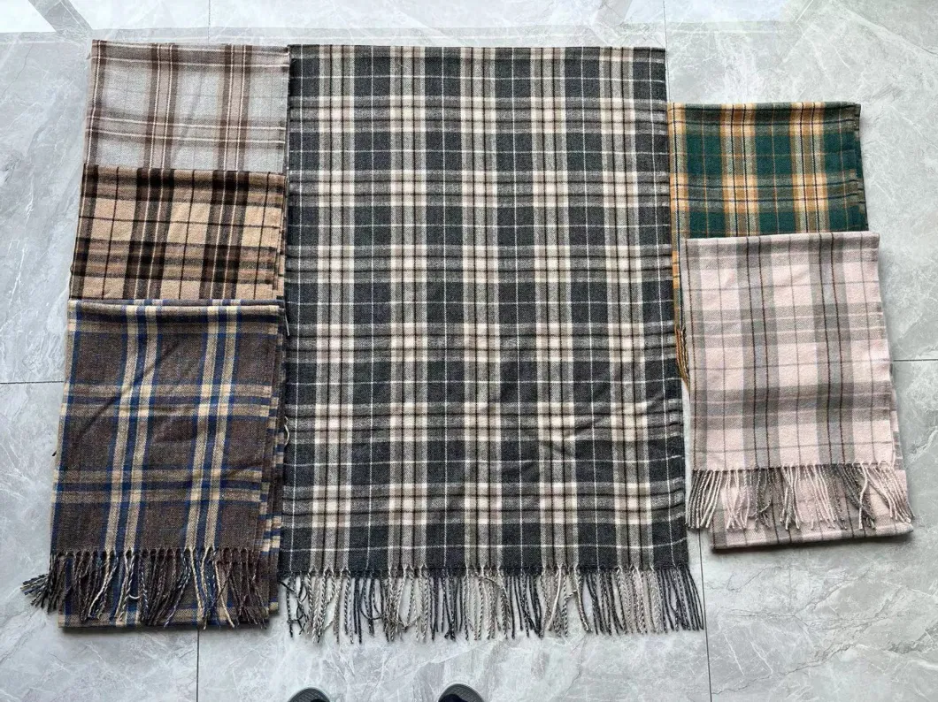 Woolen Adult Wool Scarf, Plaid Scarf,