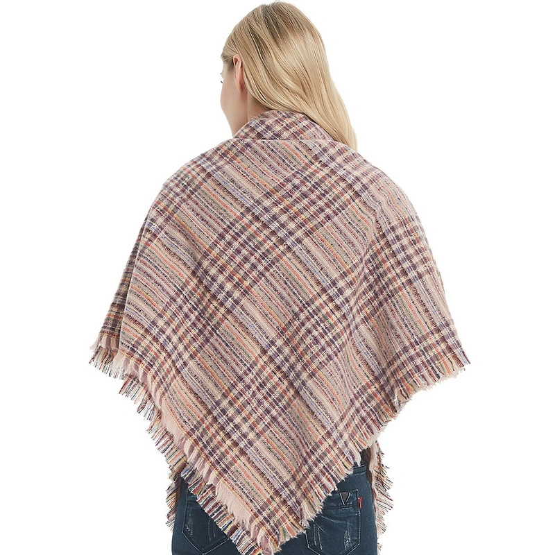 Fashion Women Soft Classic Square Scarf with Tassels