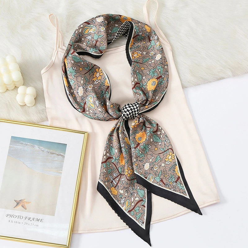 Digital Printing Floral Summer Fresh Color Women Lady Fashion Colorful Long Silk Scarf