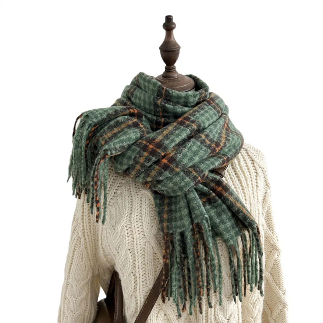 New Design Checked Oversize Blanket Thicken Plaid Scarves